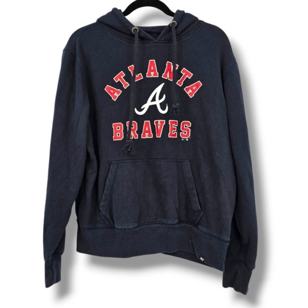47 Brand Atlanta Braves‎ Hoodie Pullover Sweatshirt MLB Mens Size Medium